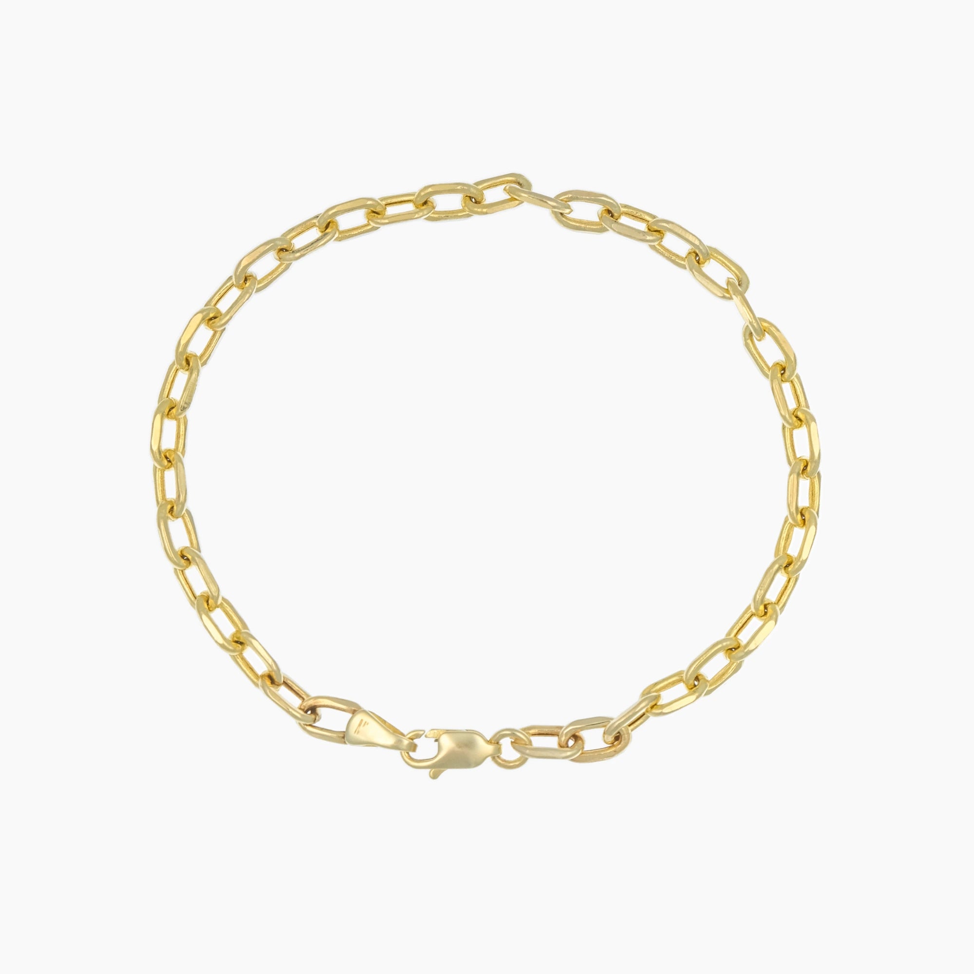 Gliederketten-Armband aus 14K Echtgold, Länge 18,5 cm, Karabinerverschluss, zeitloses Design