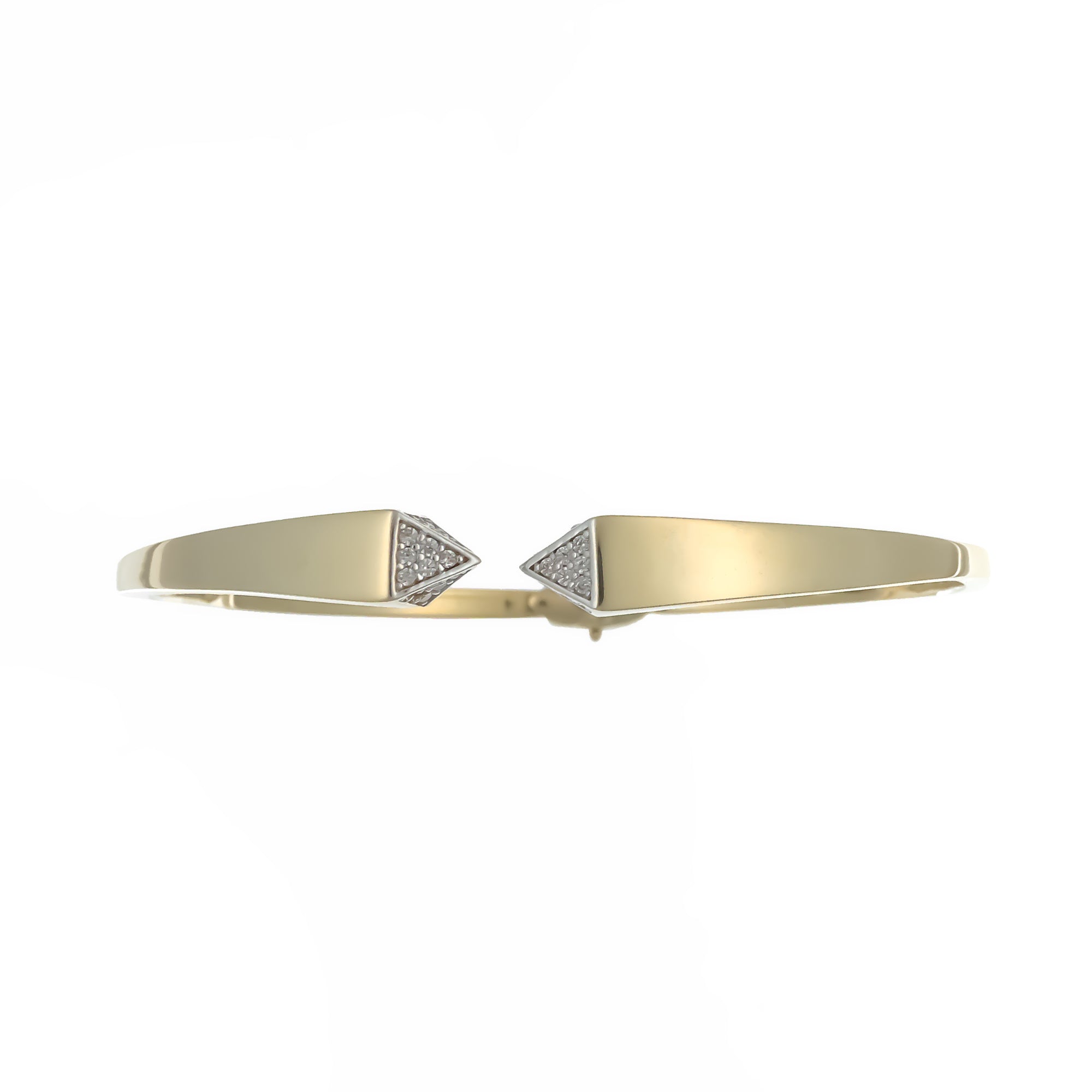 Gold Armreif aus 14 Karat (585er) mit Zirkonia im modernen Handschellen-Design – edel und vielseitig