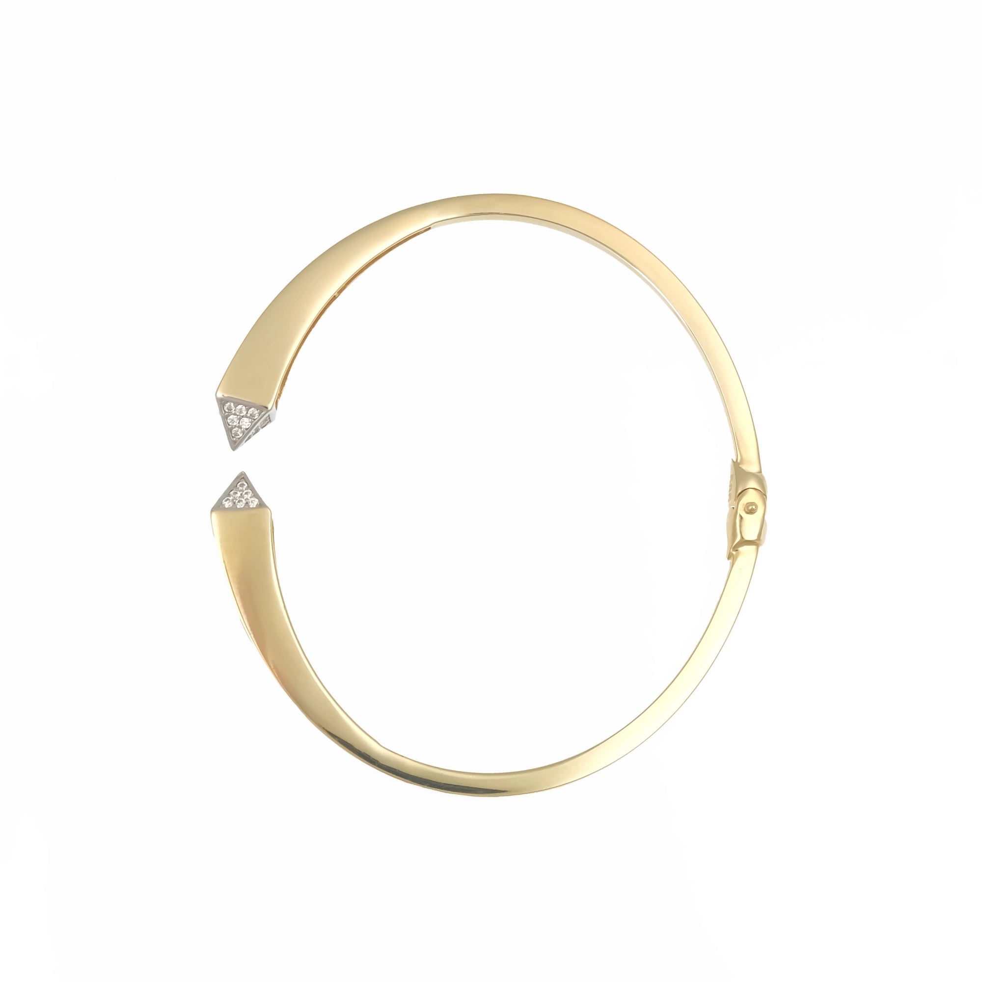 Gold Armreif aus 14 Karat (585er) mit Zirkonia im modernen Handschellen-Design – edel und vielseitig