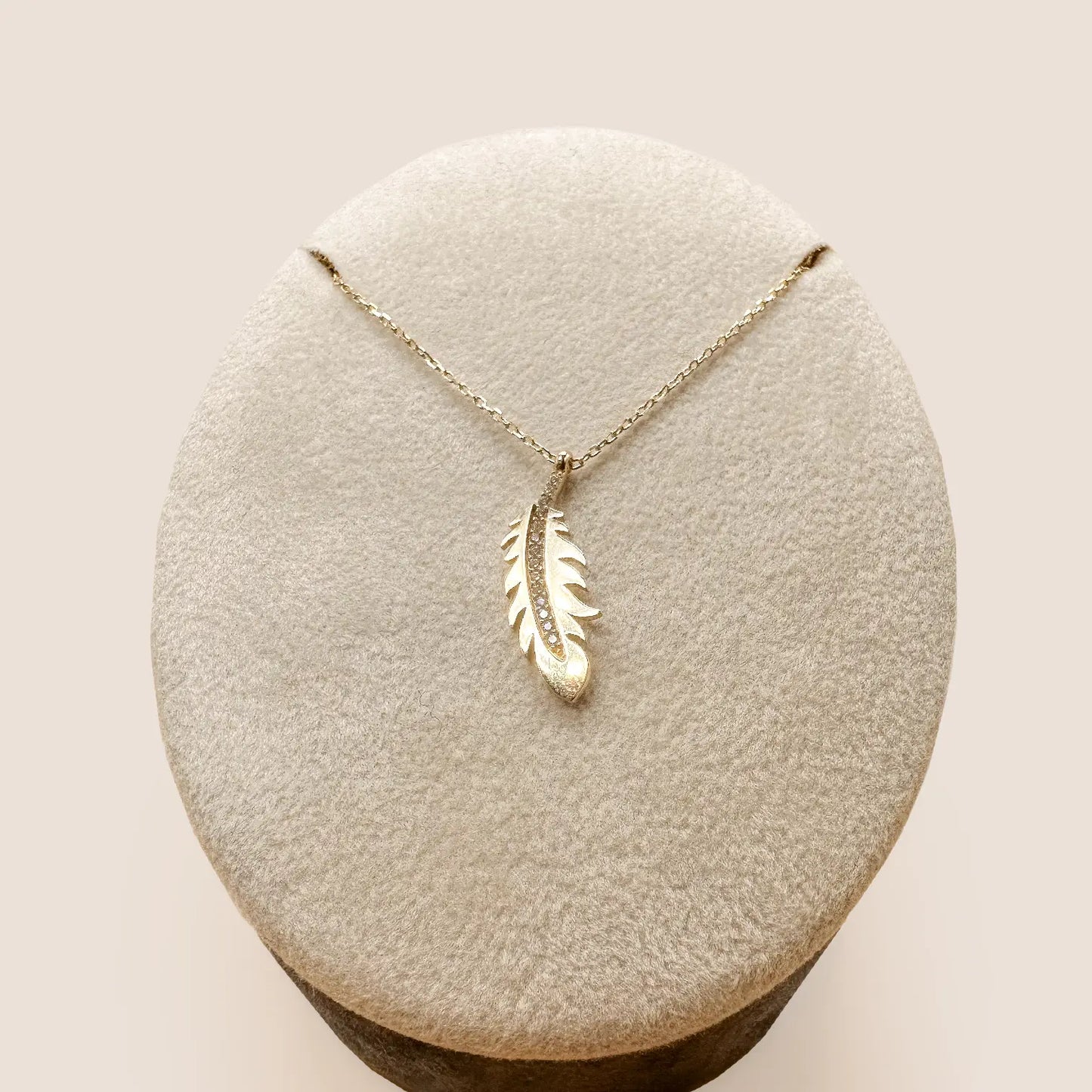 14 Karat Goldkette mit Palmblatt-Design