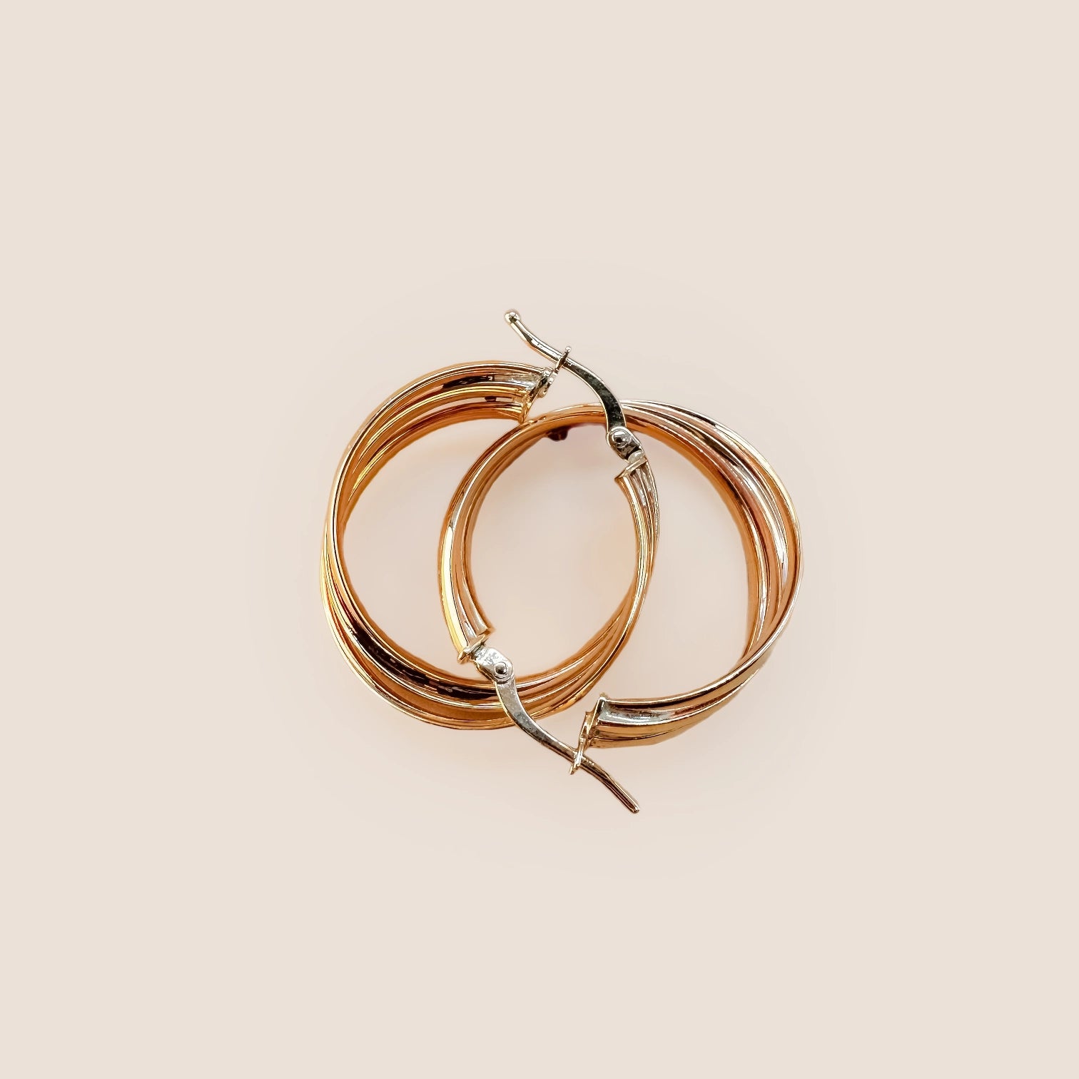 14Karat spiralförmiger Reifen-Goldohrring