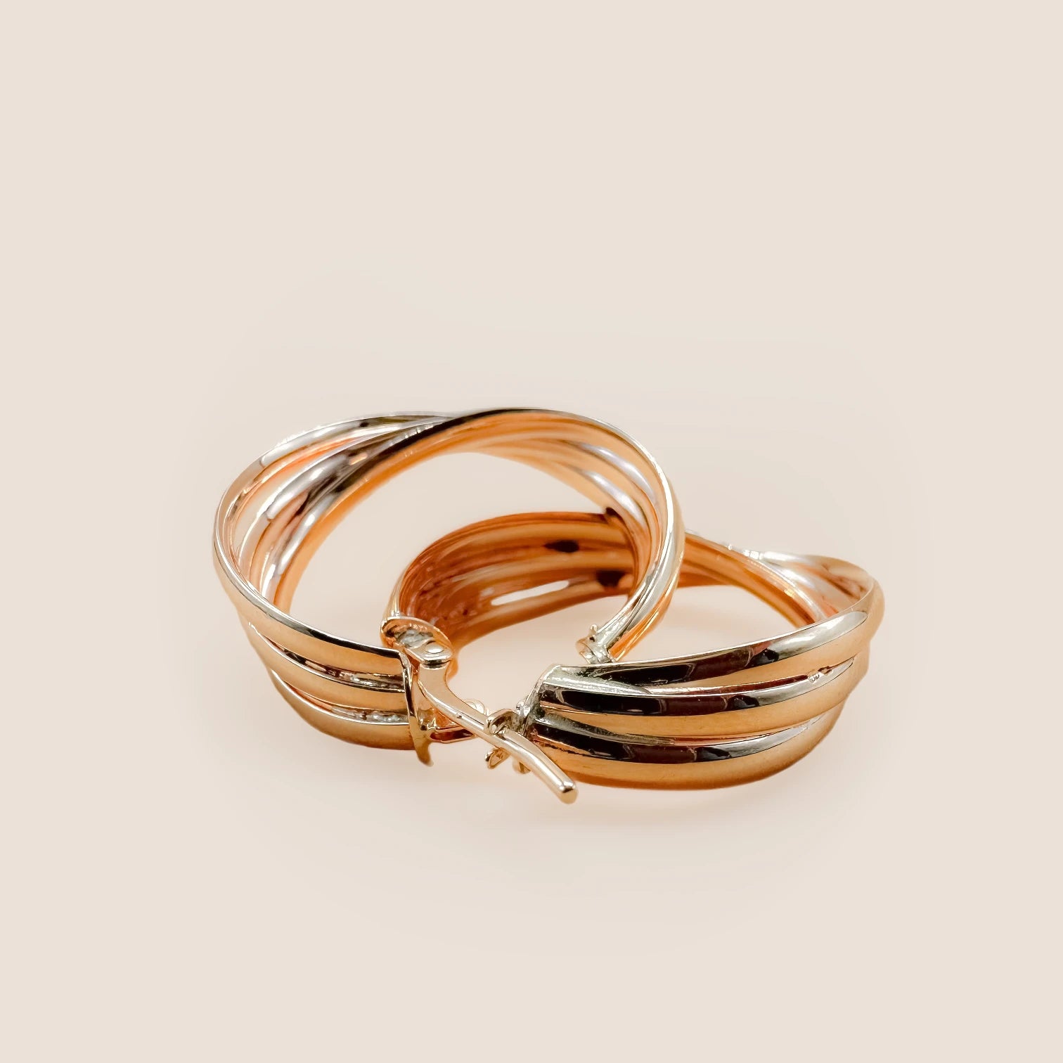 14Karat spiralförmiger Reifen-Goldohrring