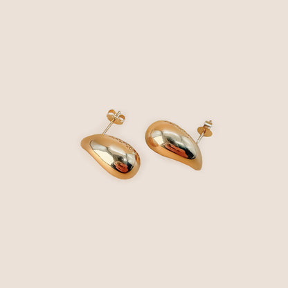 Large Drop-Goldohrringe aus 14 Karat Gold