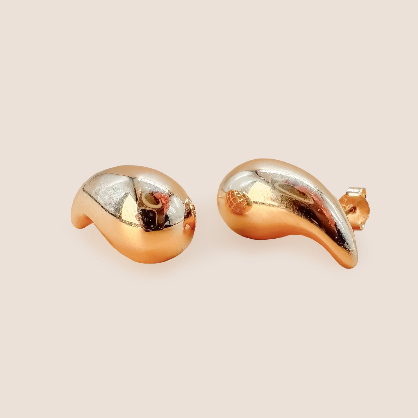 Large Drop-Goldohrringe aus 14 Karat Gold