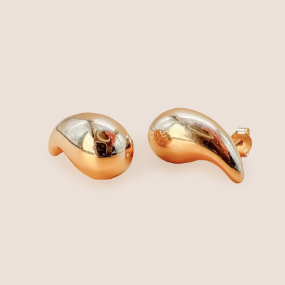 Large Drop-Goldohrringe aus 14 Karat Gold
