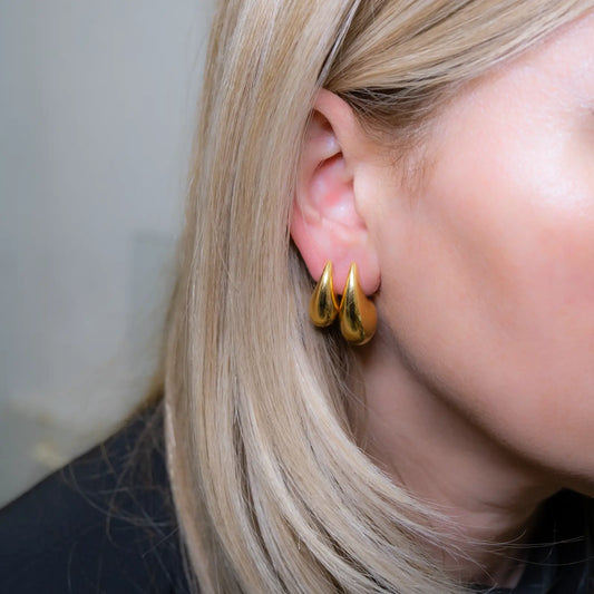 Large Drop Stil Ohrringe aus 22 Karat (916er) Gelbgold im auffälligen Tropfen-Design – glamourös und elegant

