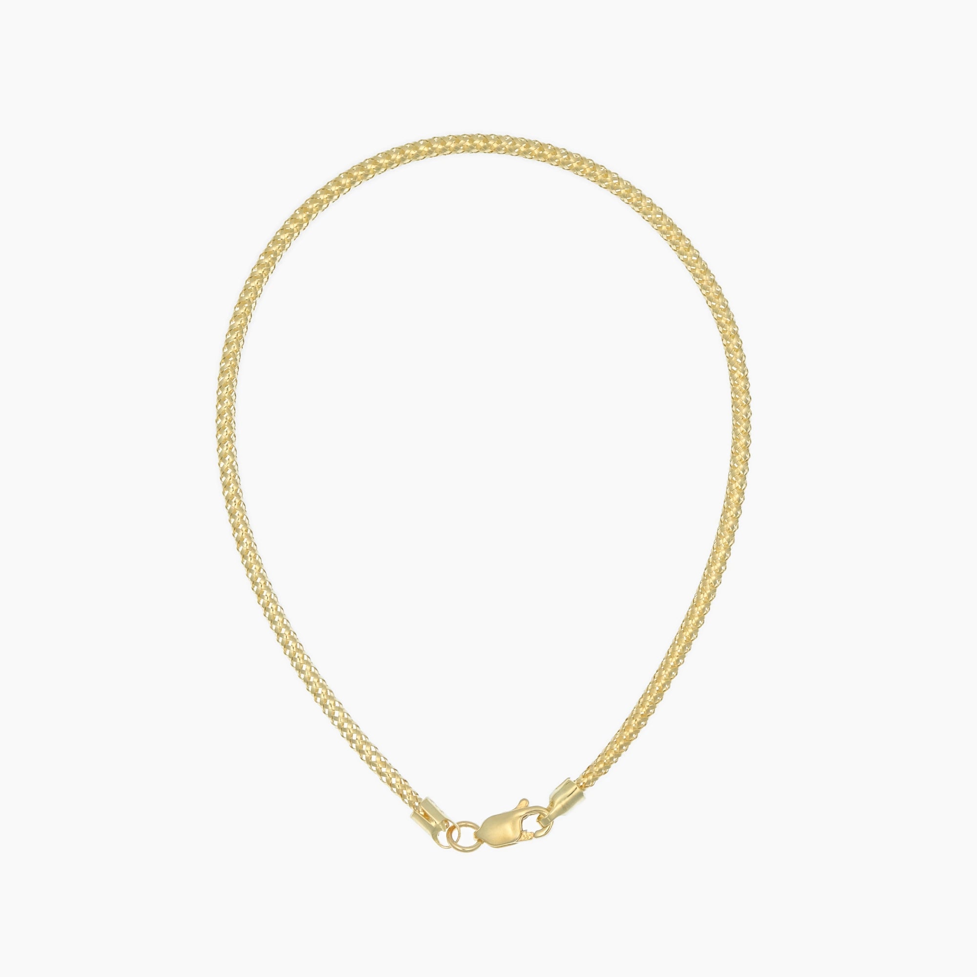 Elastisches Schlangen-Stil-Armband aus 14K Echtgold, Länge 18,5 cm bis 21 cm, Karabinerverschluss, glänzende Oberfläche