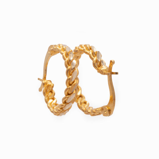 Geflochtene Creolen Ohrringe aus 14K Gold | Klassisch & Sportlich