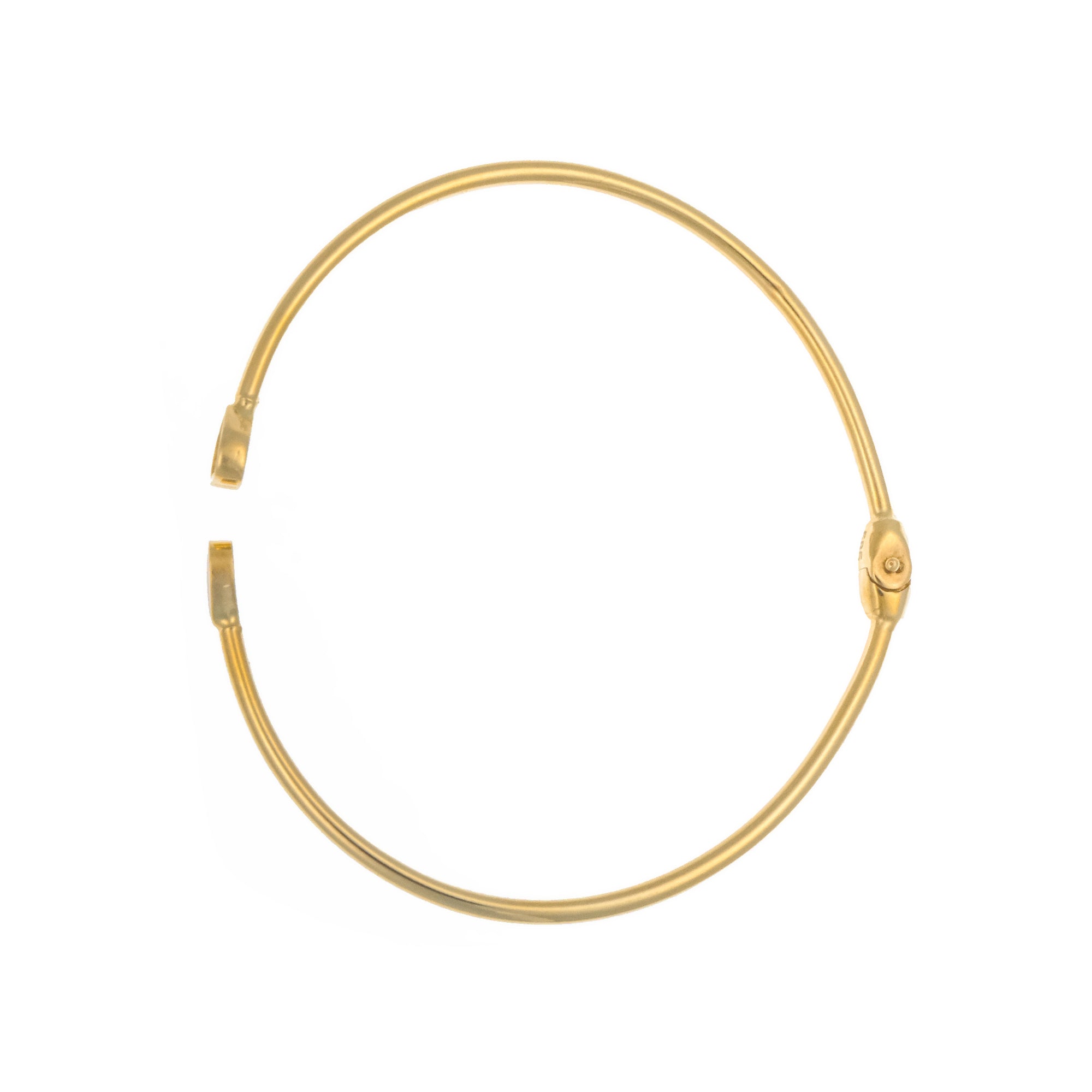 Herz Gold Armreif aus 14 Karat (585er) Gelbgold mit rotem Herz und Handschellen-Design – elegant und romantisch